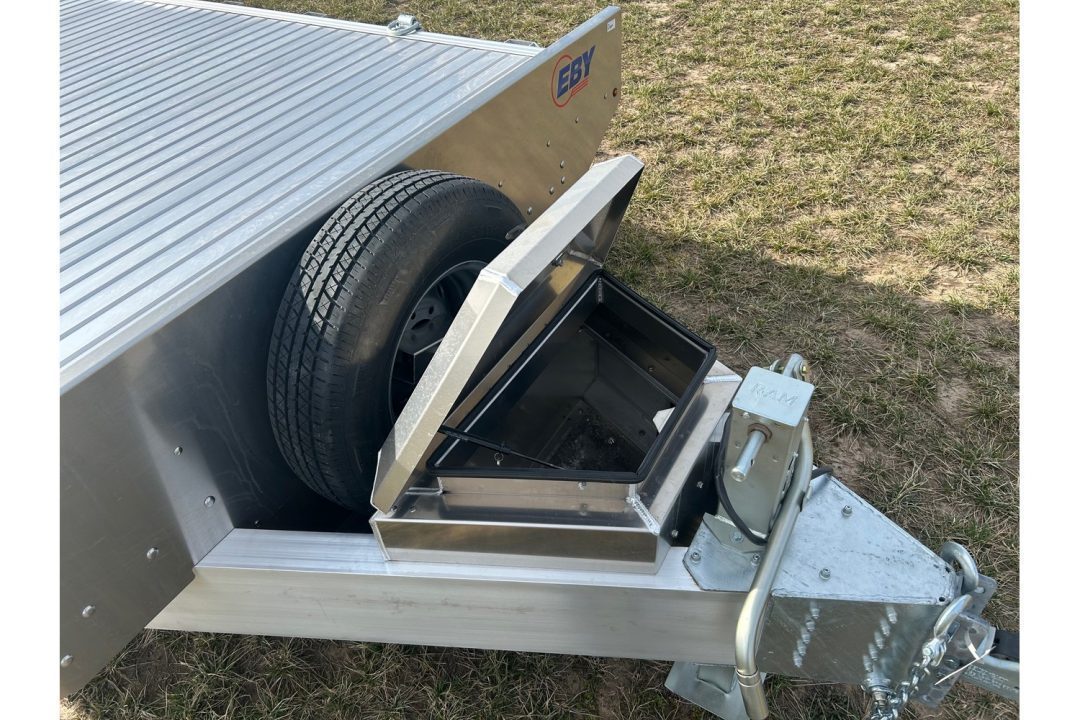 New 2026 EBY Trailers 102x24'6 Tandem 14K Aluminum Deckover w/ Max Ramps, Toolbox, & Spare Tire Deckover Trailer