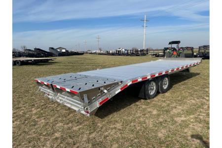 New 2026 EBY Trailers 102x24'6 Tandem 14K Aluminum Deckover w/ Max Ramps, Toolbox, & Spare Tire Deckover Trailer