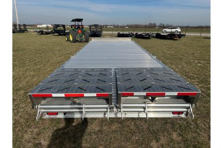 New 2026 EBY Trailers 102x24'6 Tandem 14K Aluminum Deckover w/ Max Ramps, Toolbox, & Spare Tire Deckover Trailer