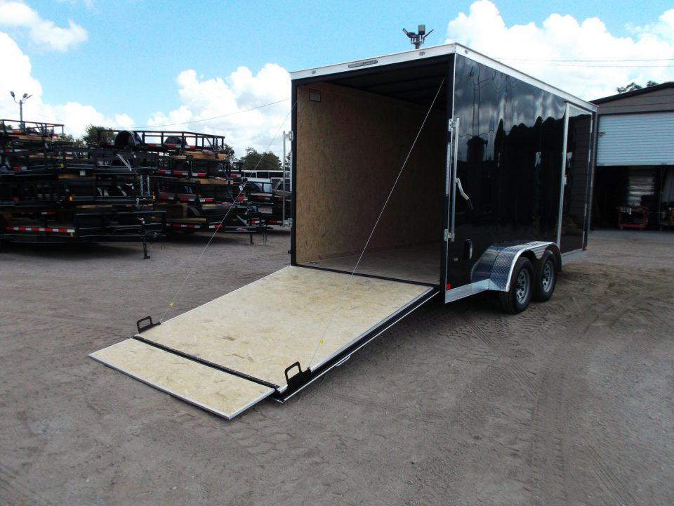 New 2027 Covered Wagon Trailers 7x14 Cargo Trailer / Enclosed Trailer / 7ft Interior / Extra Wide Ramp / 48" RV Door / LEDs / .080 Black Poly Core