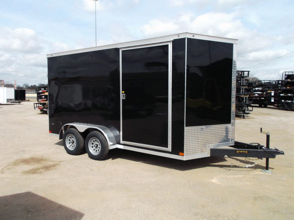 New 2027 Covered Wagon Trailers 7x14 Cargo Trailer / Enclosed Trailer / 7ft Interior / Extra Wide Ramp / 48" RV Door / LEDs / .080 Black Poly Core