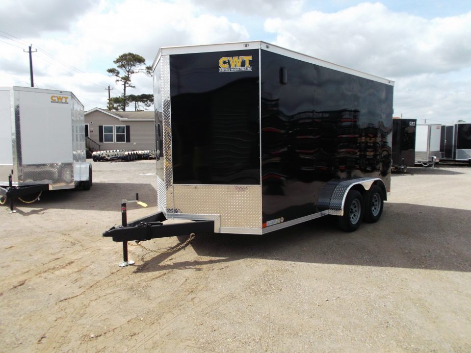 New 2027 Covered Wagon Trailers 7x14 Cargo Trailer / Enclosed Trailer / 7ft Interior / Extra Wide Ramp / 48" RV Door / LEDs / .080 Black Poly Core