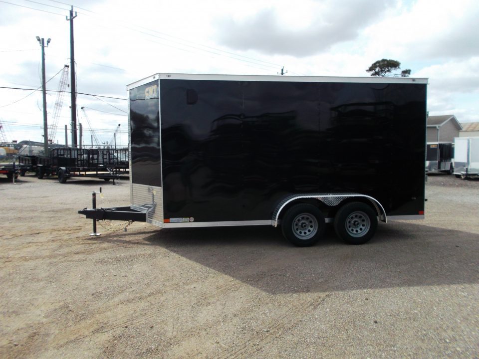 New 2027 Covered Wagon Trailers 7x14 Cargo Trailer / Enclosed Trailer / 7ft Interior / Extra Wide Ramp / 48" RV Door / LEDs / .080 Black Poly Core