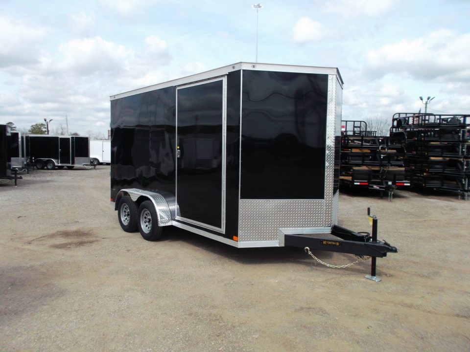New 2027 Covered Wagon Trailers 7x14 Cargo Trailer / Enclosed Trailer / 7ft Interior / Extra Wide Ramp / 48" RV Door / LEDs / .080 Black Poly Core