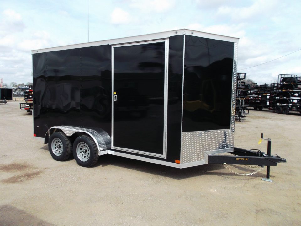 New 2027 Covered Wagon Trailers 7x14 Cargo Trailer / Enclosed Trailer / 7ft Interior / Extra Wide Ramp / 48" RV Door / LEDs / .080 Black Poly Core