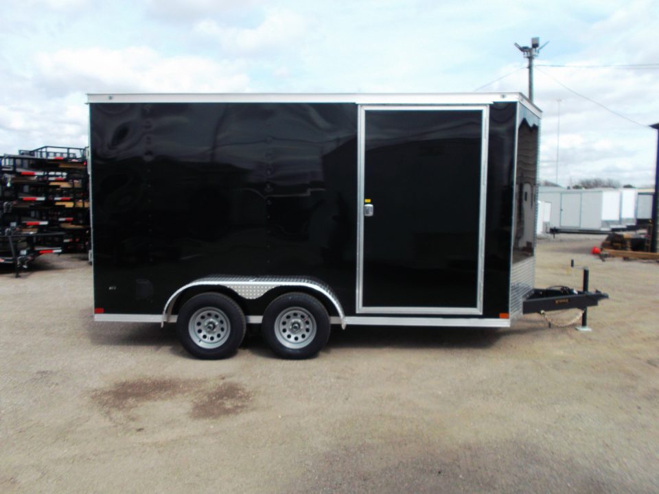 New 2027 Covered Wagon Trailers 7x14 Cargo Trailer / Enclosed Trailer / 7ft Interior / Extra Wide Ramp / 48" RV Door / LEDs / .080 Black Poly Core