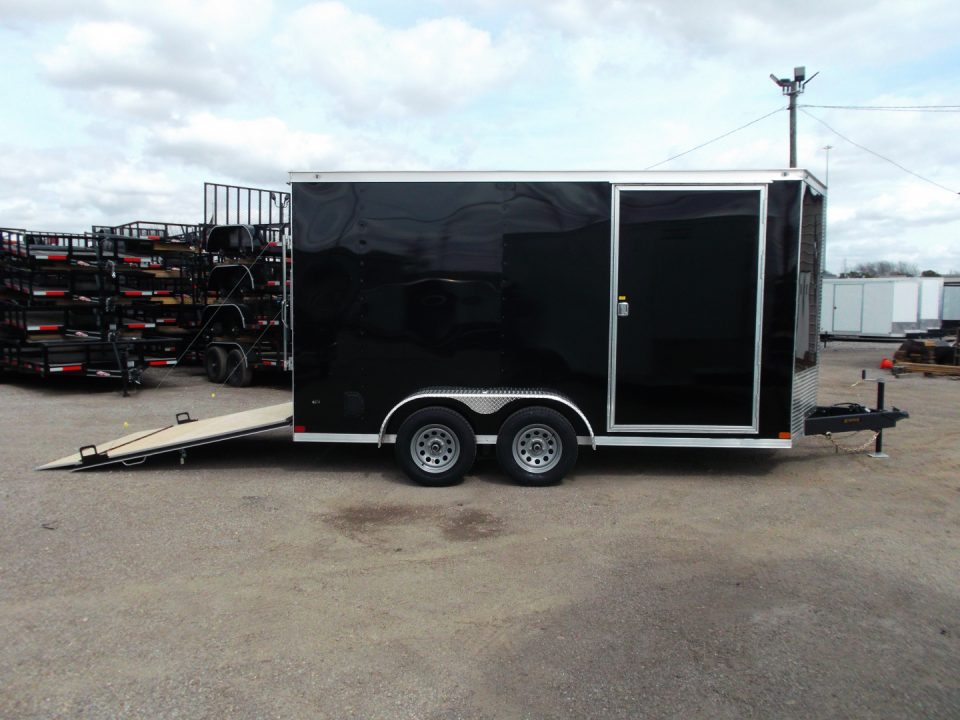 New 2027 Covered Wagon Trailers 7x14 Cargo Trailer / Enclosed Trailer / 7ft Interior / Extra Wide Ramp / 48" RV Door / LEDs / .080 Black Poly Core