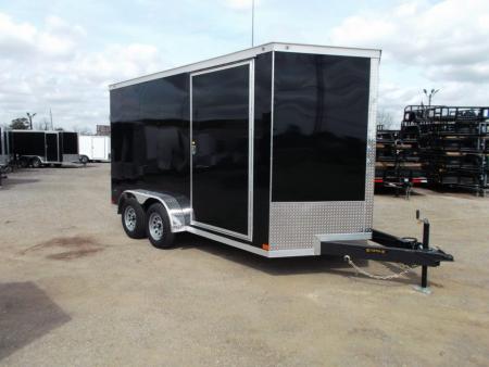New 2027 Covered Wagon Trailers 7x14 Cargo Trailer / Enclosed Trailer / 7ft Interior / Extra Wide Ramp / 48  RV Door / LEDs / .080 Black Poly Core
