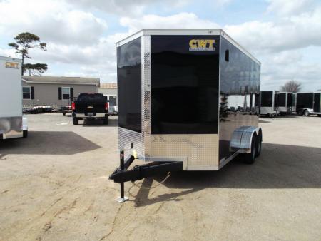 New 2027 Covered Wagon Trailers 7x14 Cargo Trailer / Enclosed Trailer / 7ft Interior / Extra Wide Ramp / 48" RV Door / LEDs / .080 Black Poly Core