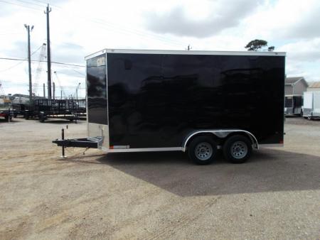 New 2027 Covered Wagon Trailers 7x14 Cargo Trailer / Enclosed Trailer / 7ft Interior / Extra Wide Ramp / 48" RV Door / LEDs / .080 Black Poly Core