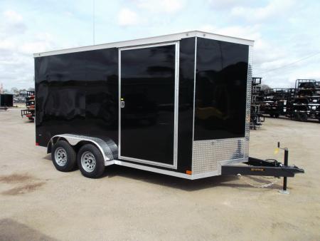 New 2027 Covered Wagon Trailers 7x14 Cargo Trailer / Enclosed Trailer / 7ft Interior / Extra Wide Ramp / 48" RV Door / LEDs / .080 Black Poly Core