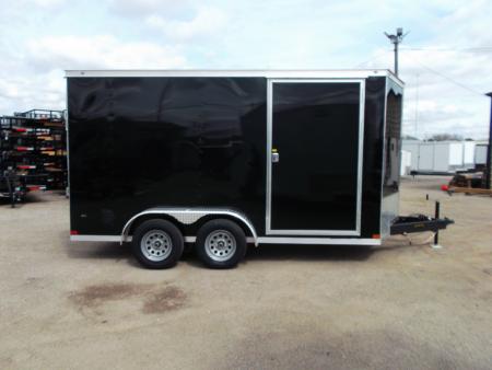 New 2027 Covered Wagon Trailers 7x14 Cargo Trailer / Enclosed Trailer / 7ft Interior / Extra Wide Ramp / 48" RV Door / LEDs / .080 Black Poly Core