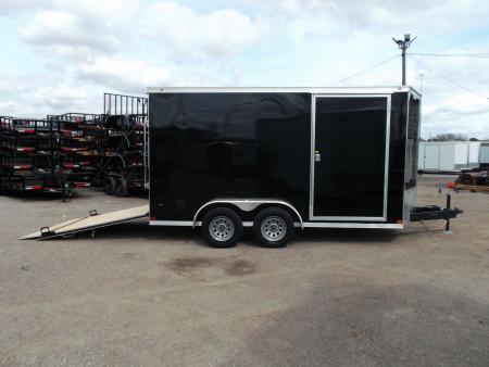 New 2027 Covered Wagon Trailers 7x14 Cargo Trailer / Enclosed Trailer / 7ft Interior / Extra Wide Ramp / 48" RV Door / LEDs / .080 Black Poly Core