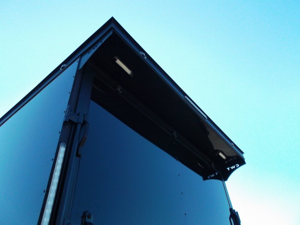 New 2027 Covered Wagon Trailers 7x14 Cargo Trailer / Enclosed Trailer / 7ft Interior / Extra Wide Ramp / 48" RV Side Door / .080 Black Poly Core Skin / Black Out Package / Rear Spoiler w/ LED Loading Lights