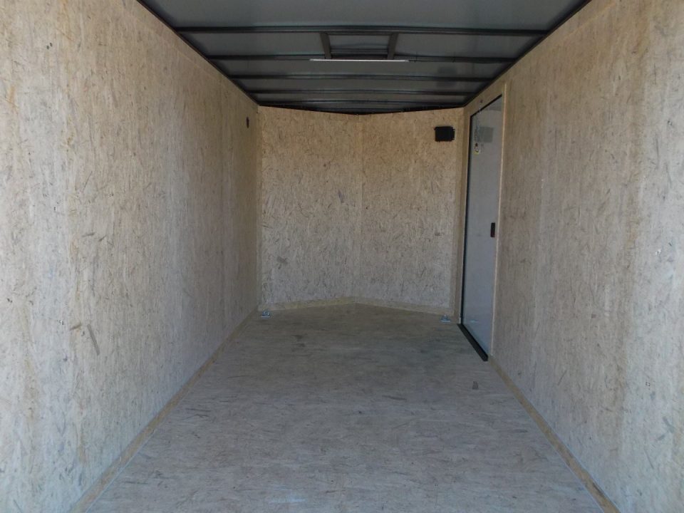 New 2027 Covered Wagon Trailers 7x14 Cargo Trailer / Enclosed Trailer / 7ft Interior / Extra Wide Ramp / 48" RV Side Door / .080 Black Poly Core Skin / Black Out Package / Rear Spoiler w/ LED Loading Lights