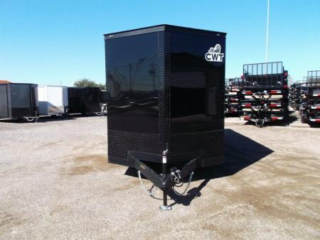 New 2027 Covered Wagon Trailers 7x14 Cargo Trailer / Enclosed Trailer / 7ft Interior / Extra Wide Ramp / 48" RV Side Door / .080 Black Poly Core Skin / Black Out Package / Rear Spoiler w/ LED Loading Lights