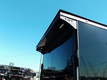 New 2027 Covered Wagon Trailers 7x14 Cargo Trailer / Enclosed Trailer / 7ft Interior / Extra Wide Ramp / 48" RV Side Door / .080 Black Poly Core Skin / Black Out Package / Rear Spoiler w/ LED Loading Lights