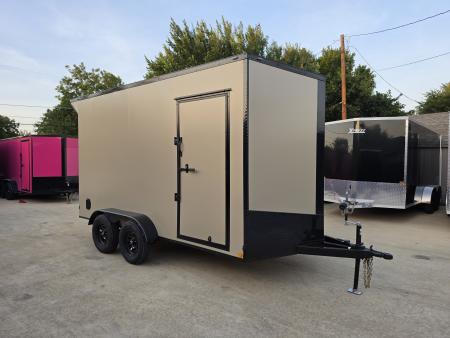New 2027 New 7x14 TA Screwless Enclosed Trailer | Blackout | Spoiler Package | 7'6  Interior | .08 Polycor | Dexter Axles | 1198