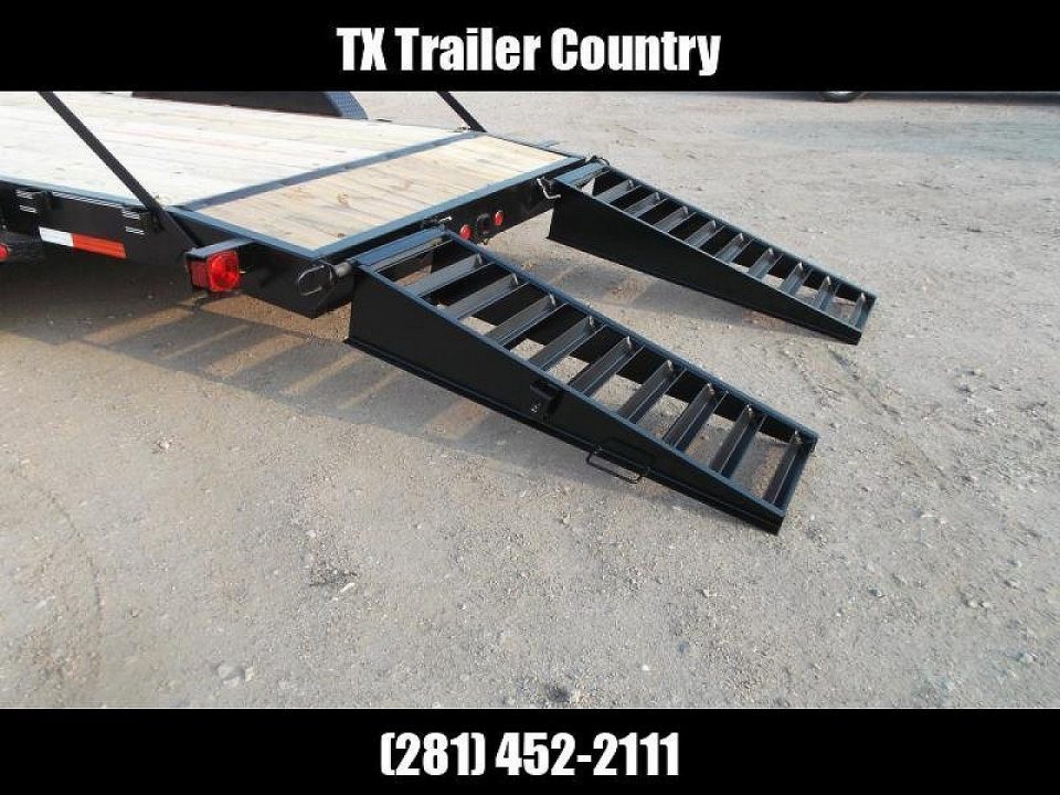 New 2026 Longhorn Trailers 83x20 Gooseneck 14K Car Hauler / Equipment Trailer / Flat Deck / 7000# Axles / 10K Jack / LEDs / 2ft Dovetail / 5ft HD Stow Away Ramps