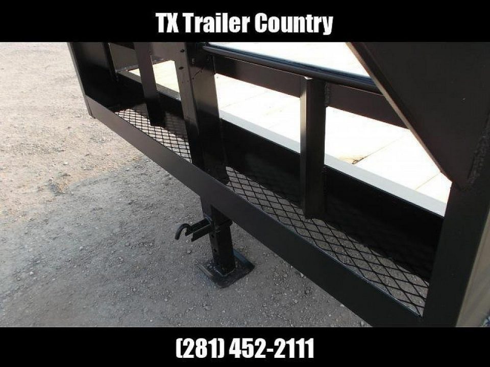 New 2026 Longhorn Trailers 83x20 Gooseneck 14K Car Hauler / Equipment Trailer / Flat Deck / 7000# Axles / 10K Jack / LEDs / 2ft Dovetail / 5ft HD Stow Away Ramps