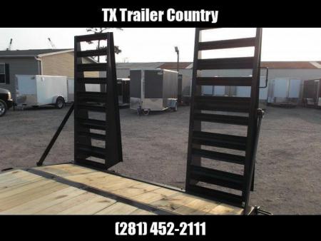 New 2026 Longhorn Trailers 83x20 Gooseneck 14K Car Hauler / Equipment Trailer / Flat Deck / 7000# Axles / 10K Jack / LEDs / 2ft Dovetail / 5ft HD Stow Away Ramps