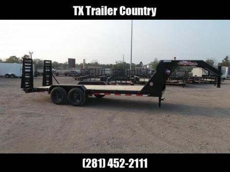 New 2026 Longhorn Trailers 83x20 Gooseneck 14K Car Hauler / Equipment Trailer / Flat Deck / 7000# Axles / 10K Jack / LEDs / 2ft Dovetail / 5ft HD Stow Away Ramps