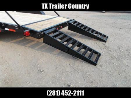 New 2026 Longhorn Trailers 83x20 Gooseneck 14K Car Hauler / Equipment Trailer / Flat Deck / 7000# Axles / 10K Jack / LEDs / 2ft Dovetail / 5ft HD Stow Away Ramps