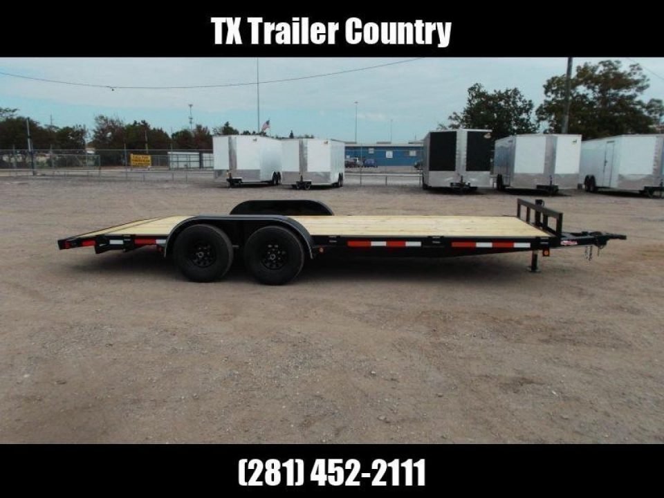 New 2026 Longhorn Trailers 83x20 10K Car Hauler / Racing Trailer / Flat Deck / 5200# Axles / 7K Jack / 2ft Dovetail / 5ft C-Channel Ramps / LED Lights