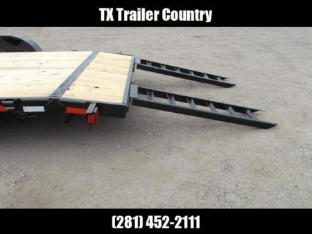 New 2026 Longhorn Trailers 83x20 10K Car Hauler / Racing Trailer / Flat Deck / 5200# Axles / 7K Jack / 2ft Dovetail / 5ft C-Channel Ramps / LED Lights
