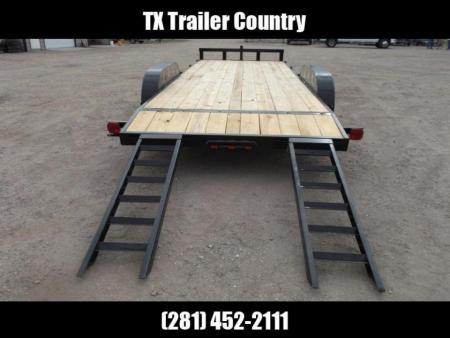 New 2026 Longhorn Trailers 83x20 10K Car Hauler / Racing Trailer / Flat Deck / 5200# Axles / 7K Jack / 2ft Dovetail / 5ft C-Channel Ramps / LED Lights
