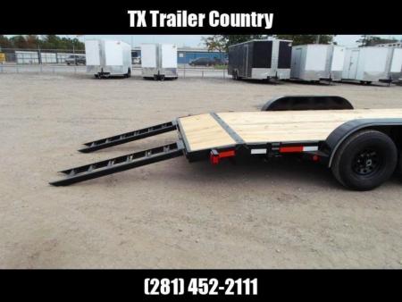 New 2026 Longhorn Trailers 83x20 10K Car Hauler / Racing Trailer / Flat Deck / 5200# Axles / 7K Jack / 2ft Dovetail / 5ft C-Channel Ramps / LED Lights