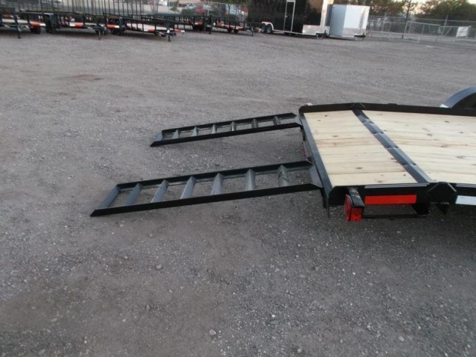 New 2026 Longhorn Trailers 83x20 7K Car Hauler / Racing Trailer / 2ft Dovetail / 5ft Stow Away Ramps / Brakes / LED Lights