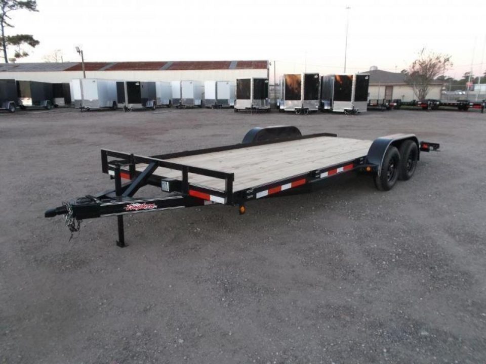 New 2026 Longhorn Trailers 83x20 7K Car Hauler / Racing Trailer / 2ft Dovetail / 5ft Stow Away Ramps / Brakes / LED Lights