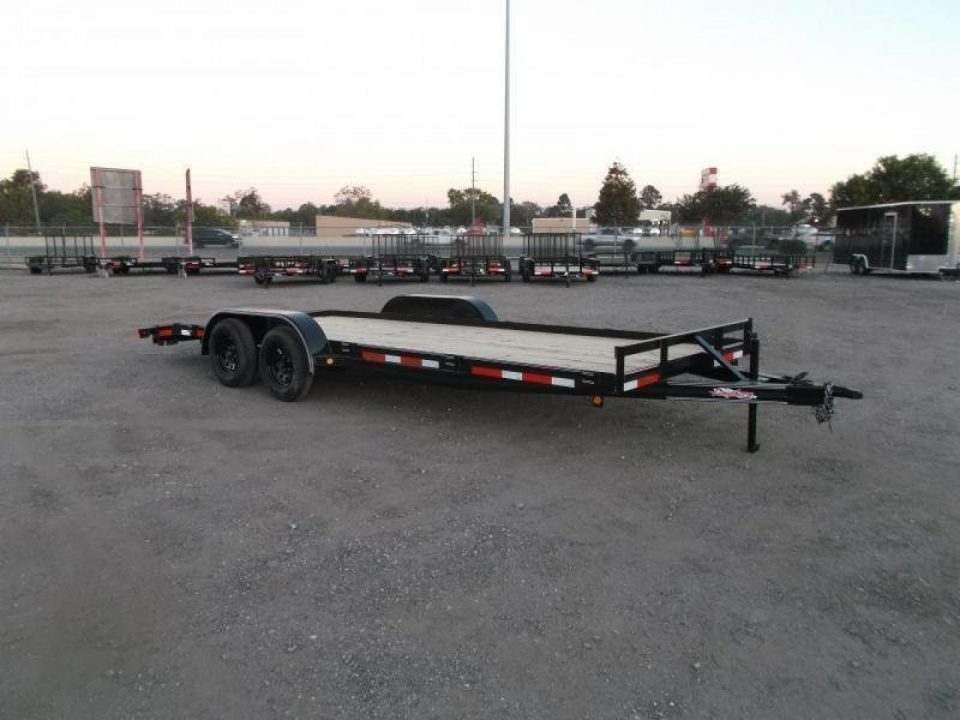 New 2026 Longhorn Trailers 83x20 7K Car Hauler / Racing Trailer / 2ft Dovetail / 5ft Stow Away Ramps / Brakes / LED Lights