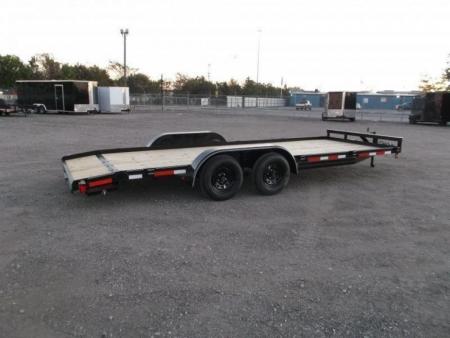 New 2026 Longhorn Trailers 83x20 7K Car Hauler / Racing Trailer / 2ft Dovetail / 5ft Stow Away Ramps / Brakes / LED Lights