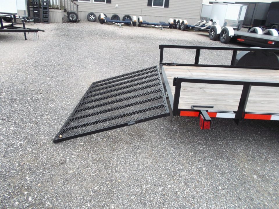 New 2026 Longhorn Trailers 77x12 Single Axle Utility Trailer w/ 4ft Heavy Duty Ramp Gate / LED Lights