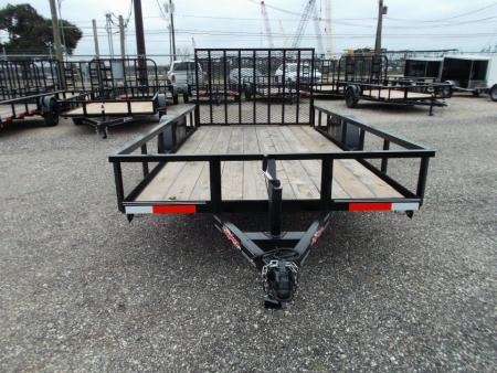 New 2026 Longhorn Trailers 77x12 Single Axle Utility Trailer w/ 4ft Heavy Duty Ramp Gate / LED Lights