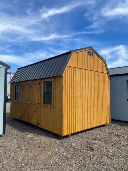 New SHED 2026 OLD HICKORY LOFTED BARN SHED 10X16 STAINED NATURAL PORTABLE STORAGE