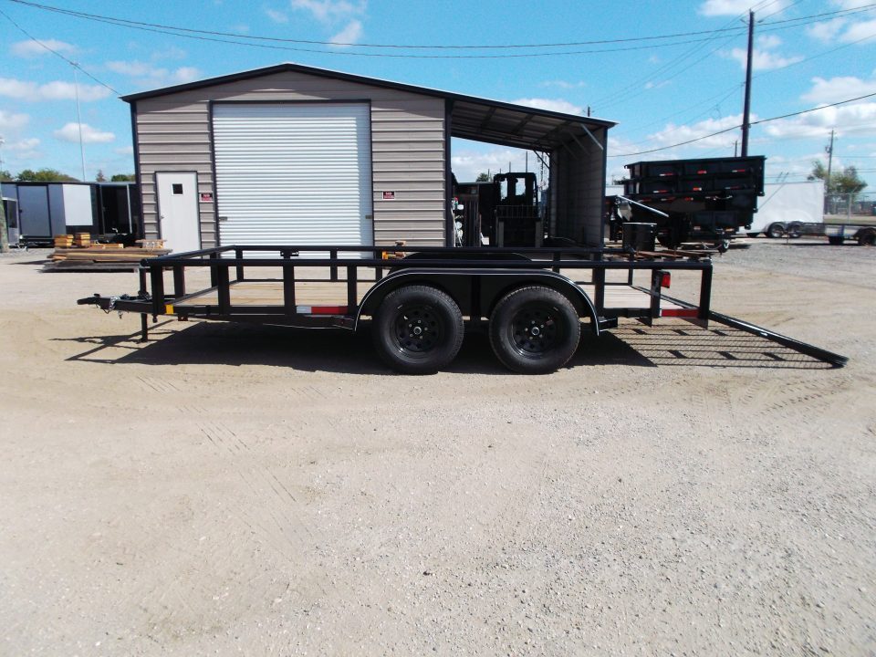New 2027 J&C Trailers 83x16 Utility Trailer / Pipetop / 4ft Heavy Duty Ramp Gate / Electric Brakes / 2" Bulldog Coupler