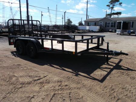 New 2027 J&C Trailers 83x16 Utility Trailer / Pipetop / 4ft Heavy Duty Ramp Gate / Electric Brakes / 2  Bulldog Coupler