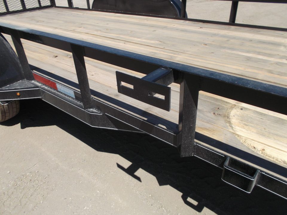 New 2027 J&C Trailers 77x16 Utility Trailer / Lowboy Trailer / 4ft Ramp Gate / Electric Brakes / 2" Bulldog Coupler