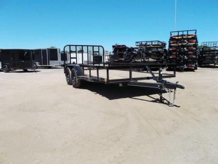 New 2027 J&C Trailers 77x16 Utility Trailer / Lowboy Trailer / 4ft Ramp Gate / Electric Brakes / 2  Bulldog Coupler