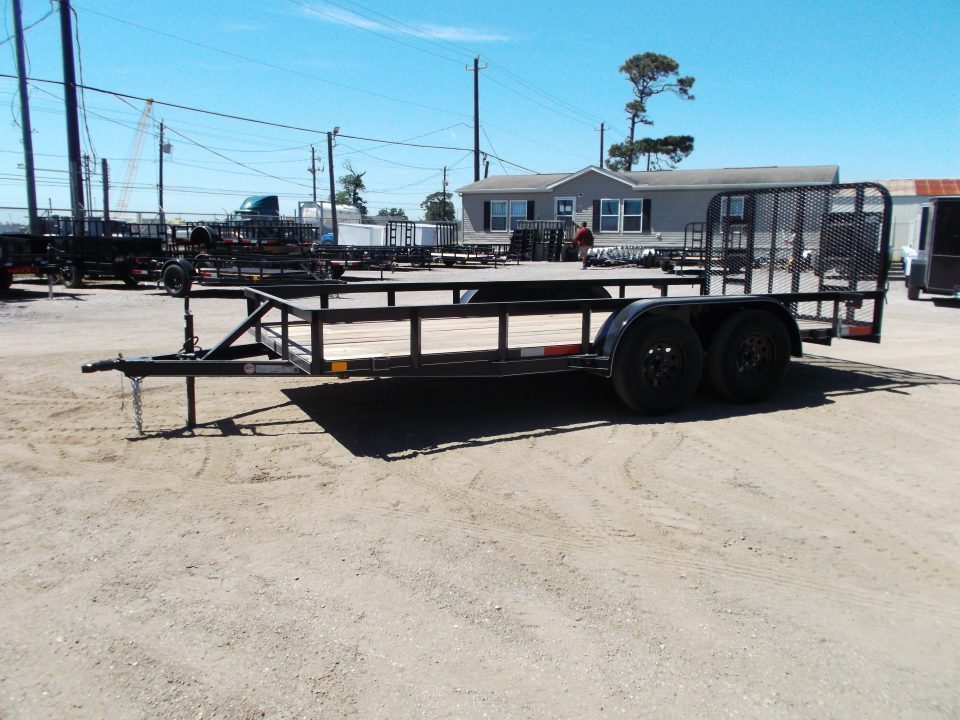 New 2027 J&C Trailers 83x16 Utility Trailer / Lowboy Trailer / 4ft Ramp Gate / Electric Brakes / 2" Bulldog Coupler