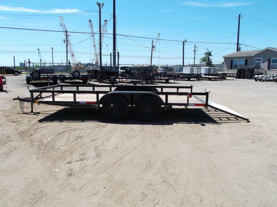 New 2027 J&C Trailers 83x16 Utility Trailer / Lowboy Trailer / 4ft Ramp Gate / Electric Brakes / 2" Bulldog Coupler