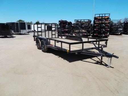 New 2027 J&C Trailers 83x16 Utility Trailer / Lowboy Trailer / 4ft Ramp Gate / Electric Brakes / 2" Bulldog Coupler