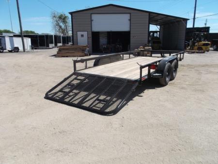 New 2027 J&C Trailers 83x16 Utility Trailer / Lowboy Trailer / 4ft Ramp Gate / Electric Brakes / 2" Bulldog Coupler