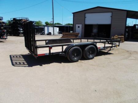 New 2027 J&C Trailers 83x16 Tandem Utility Trailer / Lowboy Trailer / 4ft Ramp Gate / 2  Bulldog Coupler