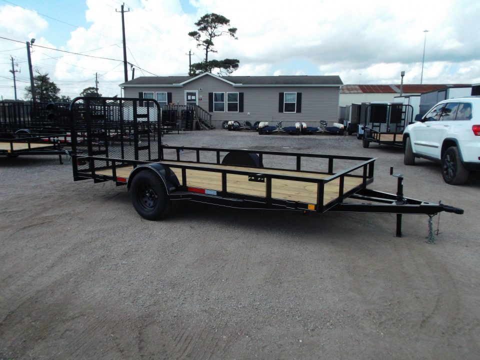 New 2027 J&C Trailers 77x14 Utility Trailer / UTV Trailer / C-Channel Wrap Tongue / 2" Bulldog Coupler / 4ft Ramp Gate / Electric Brakes