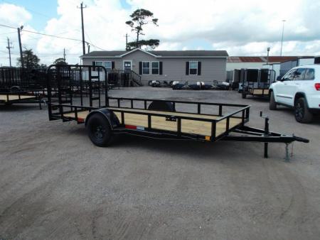 New 2027 J&C Trailers 77x14 Utility Trailer / UTV Trailer / C-Channel Wrap Tongue / 2" Bulldog Coupler / 4ft Ramp Gate / Electric Brakes