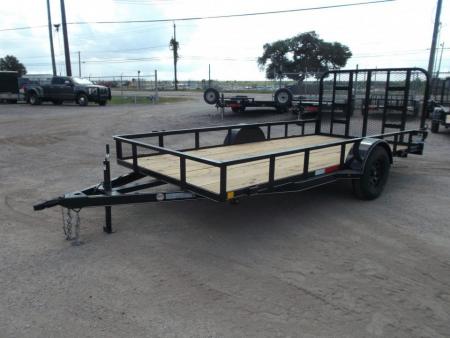 New 2027 J&C Trailers 77x14 Utility Trailer / UTV Trailer / C-Channel Wrap Tongue / 2" Bulldog Coupler / 4ft Ramp Gate / Electric Brakes